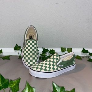 Green Checkerboard Vans